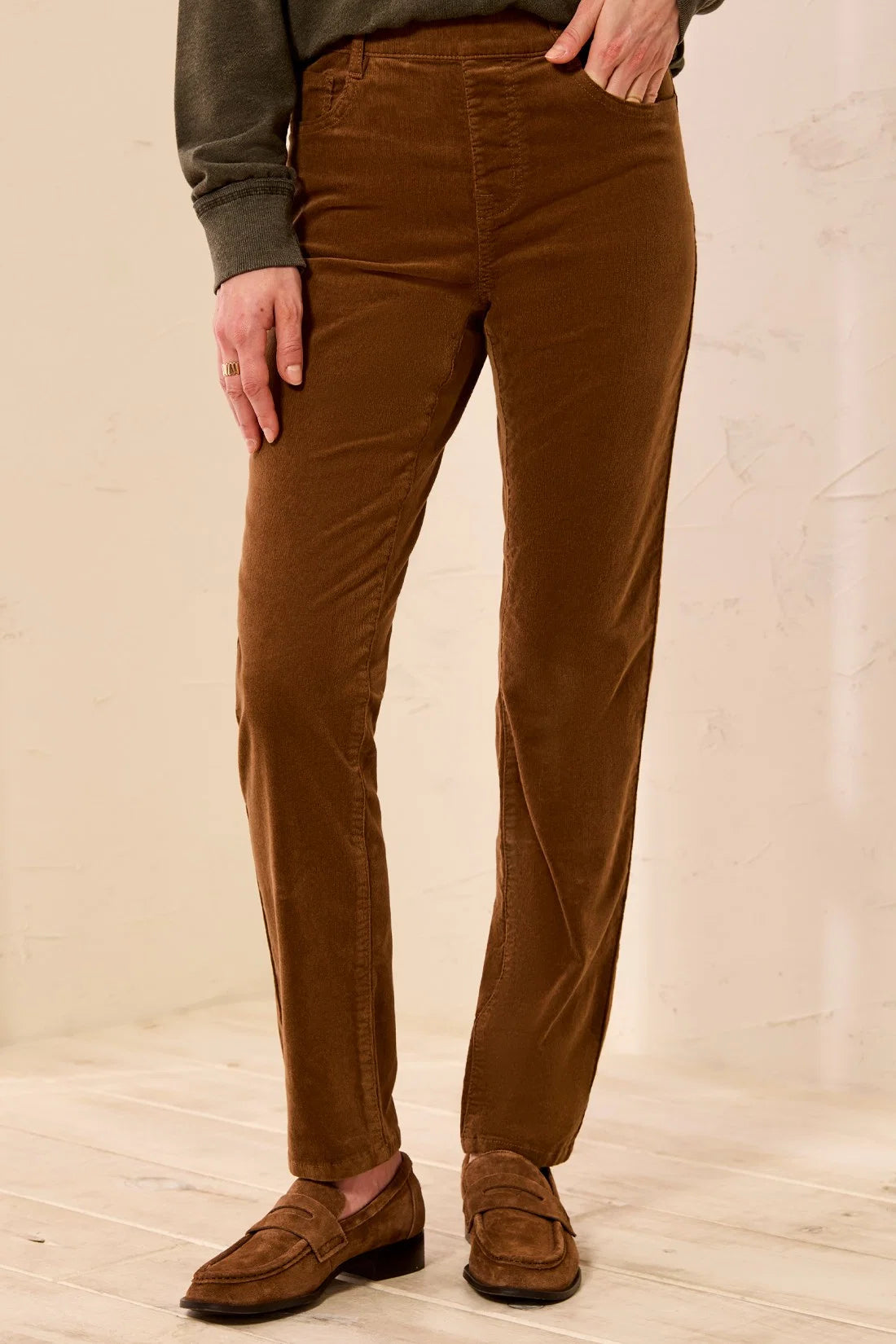 Micro Cord Audrey Pull-On Slim Jeans