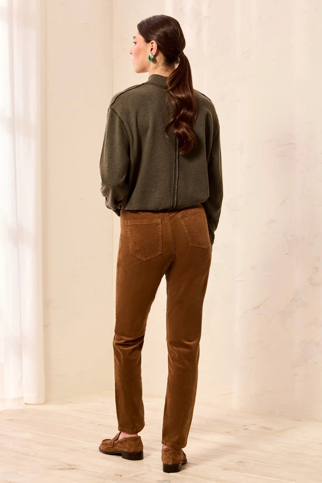 Micro Cord Audrey Pull-On Slim Jeans