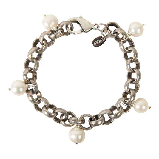 Turkish Silver Bracelet with Pearls - Jewelry