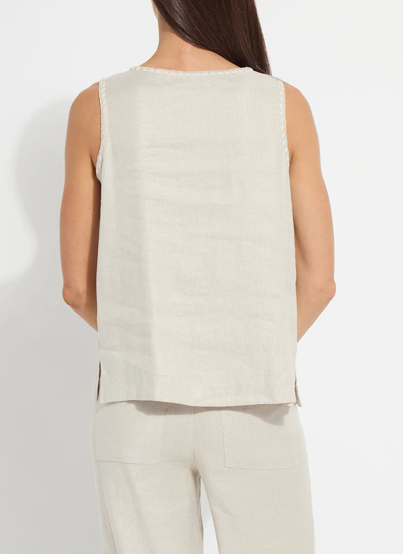 Gabriela Embroidered Linen Top