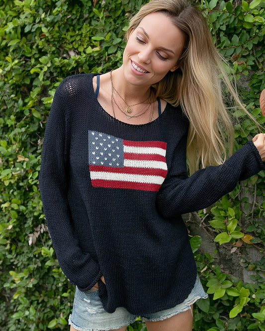 Flag Crew Cotton Sweater