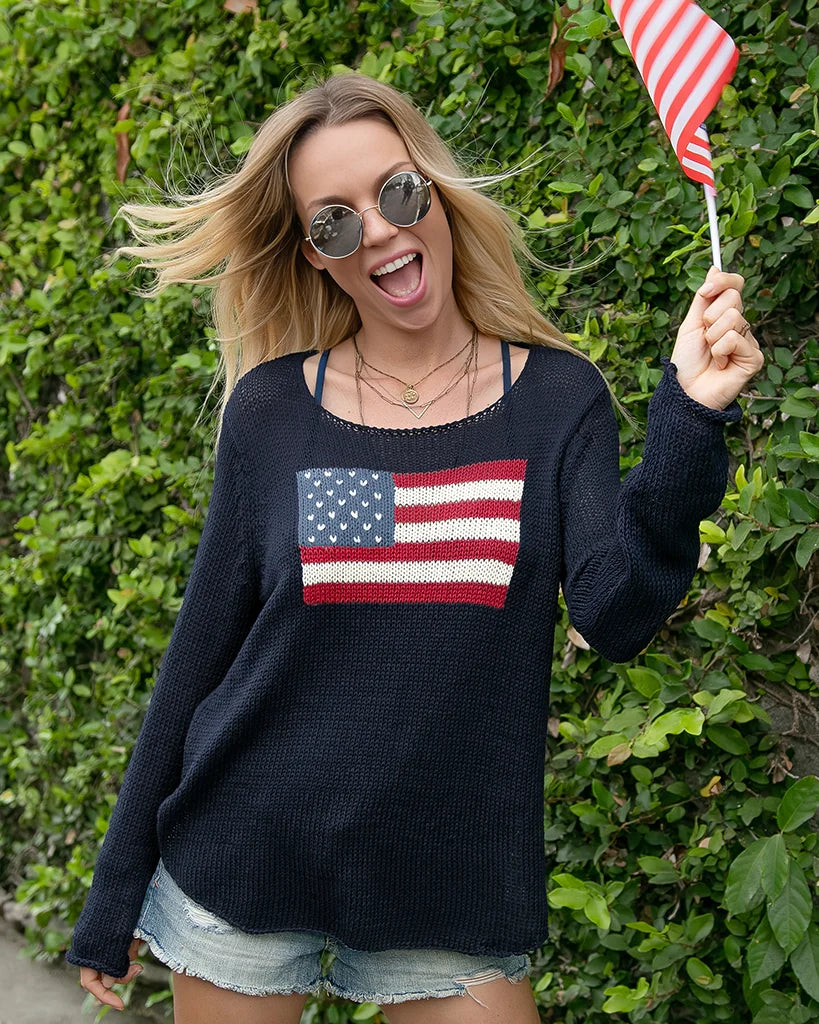 Flag Crew Cotton Sweater