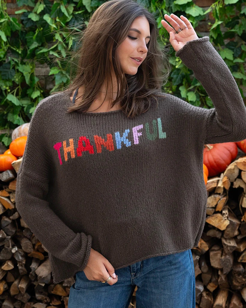 Thankful Multi Crew Chunky Sweater